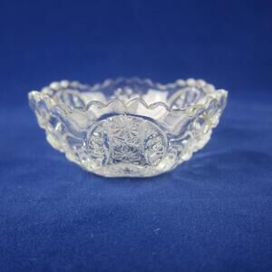 Antique EAPG Indiana Glass Oval Star #300 Child's Toy Berry Bowl Clear Pressed